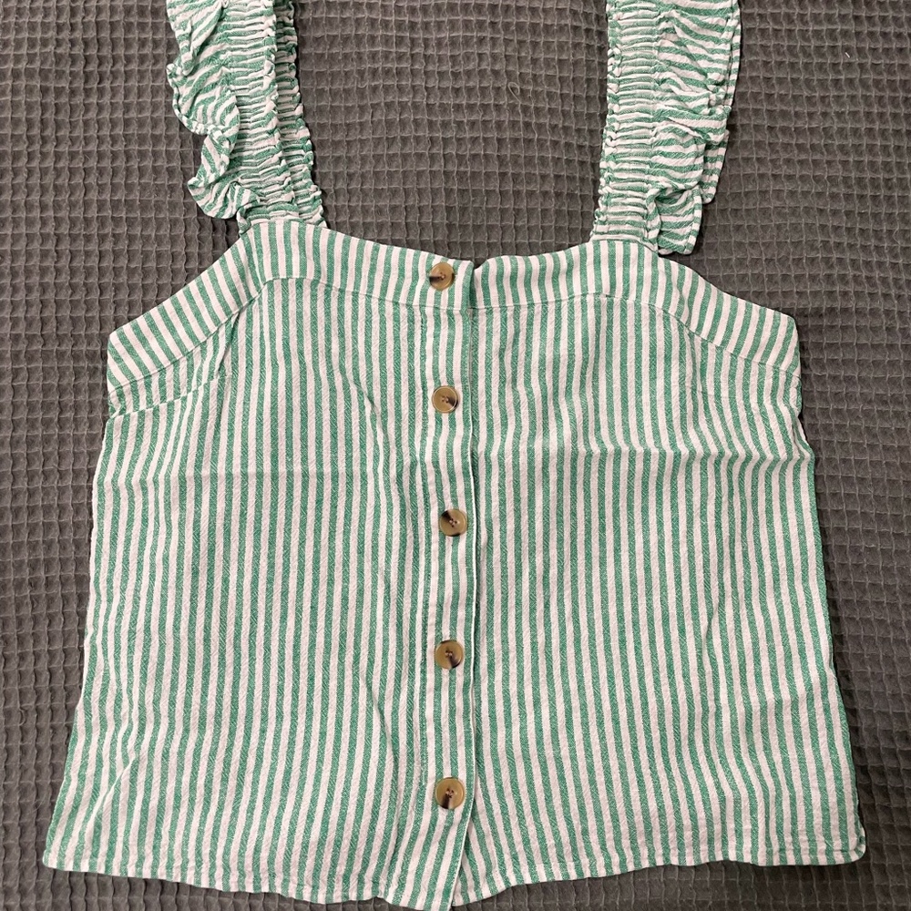 J Crew Factory ruffle strap top size M